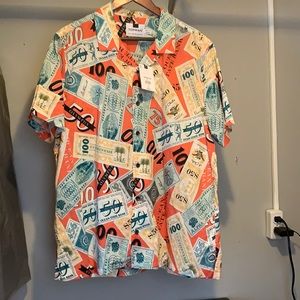 NWT Currency Camp Collar Shirt